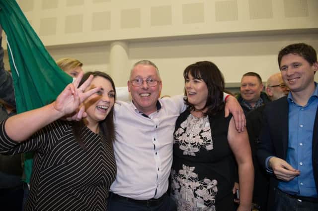 Sean Lynch at the election count in Omagh on Friday