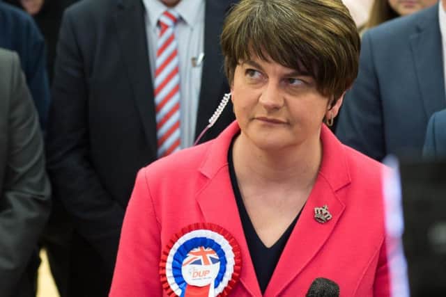 DUP leader Arlene Foster at the count centre at Omagh Leisure Complex on Friday.   

Picture: Trevor Lucy / Press Eye.