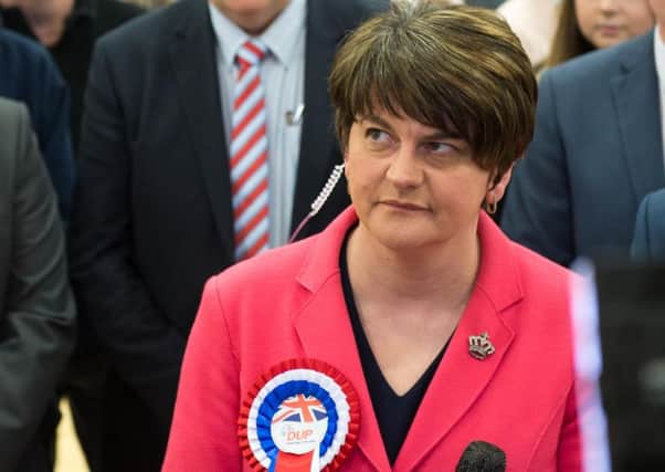 DUP leader Arlene Foster at the count centre at Omagh Leisure Complex on Friday.   

Picture: Trevor Lucy / Press Eye.