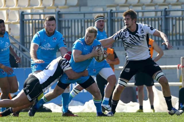 Stuart Olding in action for Ulster during the game against Zebre