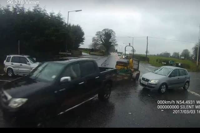 A still from the dramatic dashcam footage posted by MST Transport Ltd.