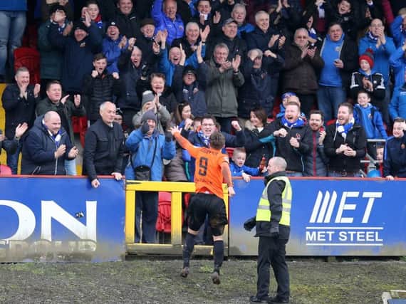 Glenavon fans and players will be hoping the Irish Cup celebrations continue at the semi-finals. Pic by Pacemaker.