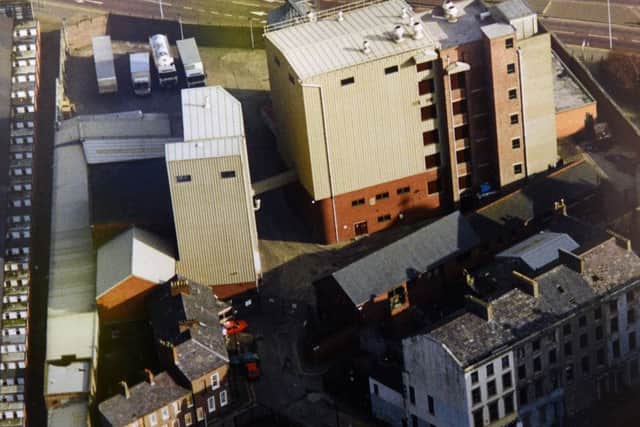 The Neills site in the 1980s as Belfast city centre continued to expand and engulf the mill. 
Pic by Pacemaker