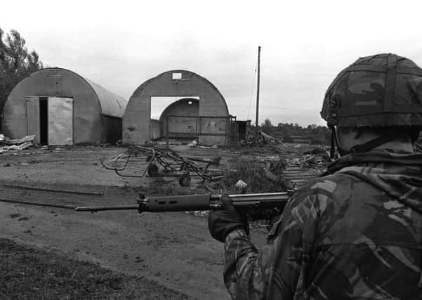 The scene where two IRA men were shot by SAS soldiers near Loughgall.