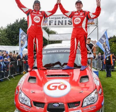 Garry Jennings and Michael Moran will have to wait at least another year to defend the Lurgan Park rally title. Pic by PressEye Ltd.