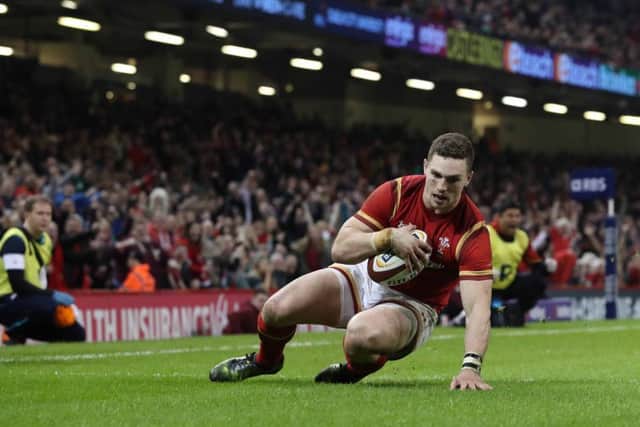 Wales' George North who scored two tries against Ireland
