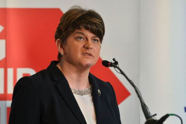 The 
DUP Leader Arlene Foster during the DUP 2017 Assembly election manifesto launch at Stormont Hotel on Monday. Photo Colm Lenaghan/Pacemaker Press
