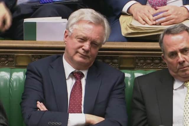 Brexit Secretary David Davis listens to a speaker in the House of Commons, London on Monday March 13, 2017. Photo: PA Wire
