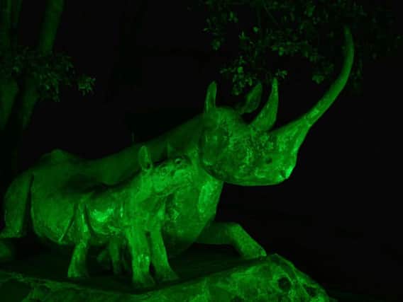 Rhino statues Kyela and Lankeu (mother and baby), in Nairobi National Park in
Kenya, join Tourism Irelands Global Greening initiative, to celebrate the island of Ireland and St Patrick.
