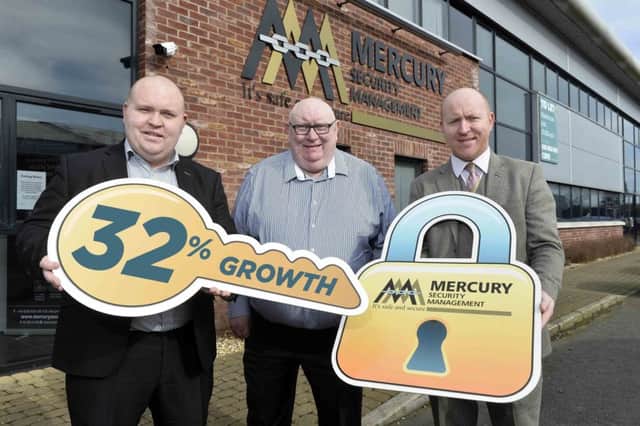Liam, Frank and Francis Cullen of Mercury Security celebrate a record year