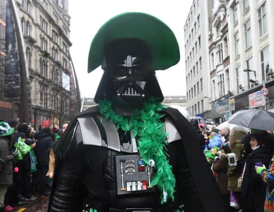 Even Darth Vader found time to celebrate St. Patrick's Day in Belfast. (
Photo: Colm Lenaghan/Pacemaker)