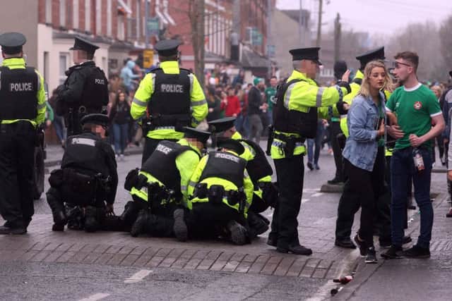 There is low-level disorder taking place in the Holyland area of Belfast