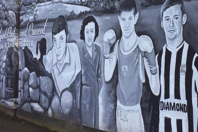 A mural in Brandywell, Derry of Ryan McBride (right) as the Northern Irish football club captain was an inspiration to teammates, his side has said