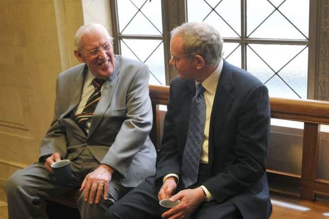 Martin McGuinness with Ian Paisley, the former implacable enemy with whom he forged a friendship