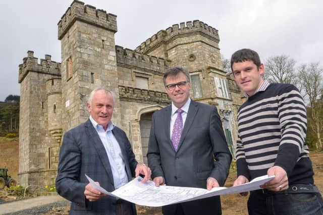 Mick Boyle of Jaramas Investments with Invest NI CEO Alastair Hamilton and Mark Donohoe, project manager