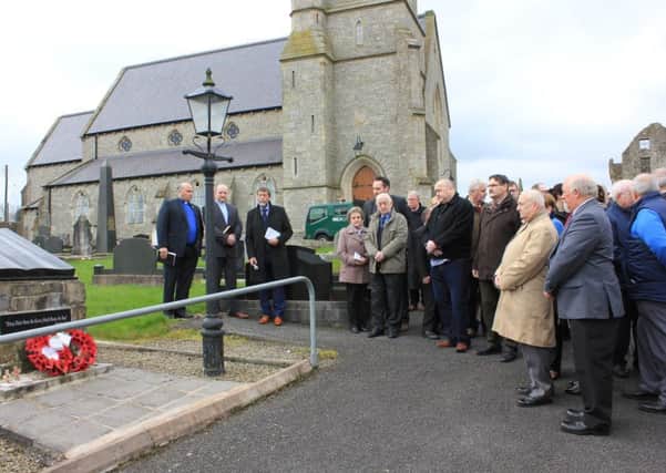Victims and relatives gather at Holy Trinity Anglican church, Lisnaskea, for service of remembrance