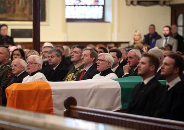 The funeral of Northern Ireland's former deputy first minister and ex-IRA commander Martin McGuinness takes place at St Columba's Church Long Tower, in Londonderry