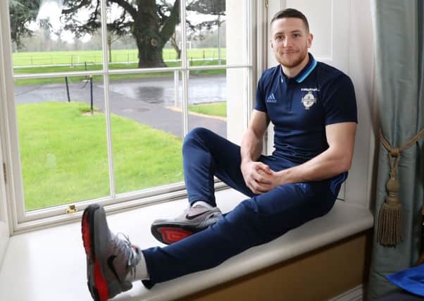 Conor Washington is making himself at home in Northern Ireland colours and at the team's training base at Carton House.   Photo by William Cherry/Presseye
