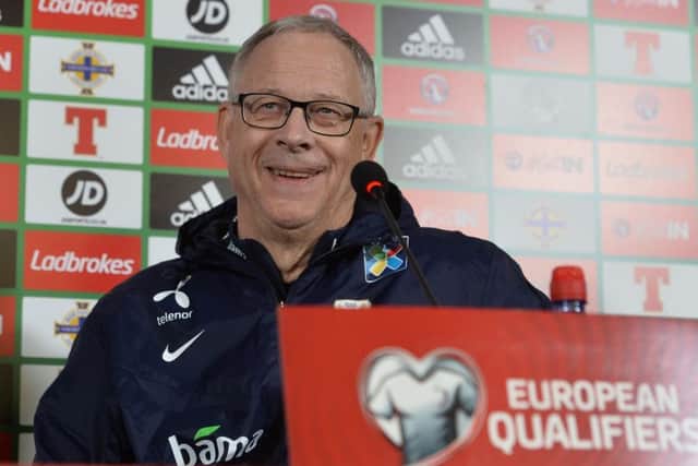 Norway Manager Lars Lagerback speaks to the media ahead of Sundays World Cup qualifier against Northern Ireland