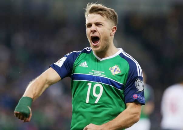 Northern Ireland's Jamie Ward celebrates after scoring to make it 1-0. 

Picture by Jonathan Porter/PressEye.com