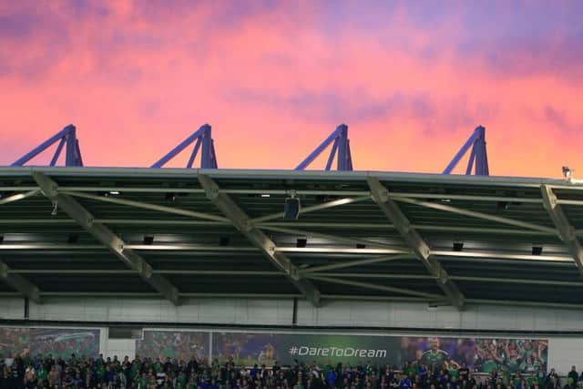 It was a case of picture perfect conditions at the National Stadium for Northern Ireland's World Cup qualifying meeting with Norway. Pic by Pacemaker.