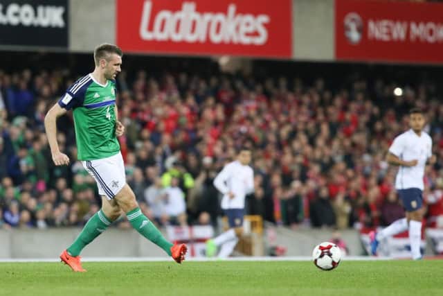 Northern Ireland's Gareth McAuley in action against Norway.

Picture: Philip Magowan / PressEye