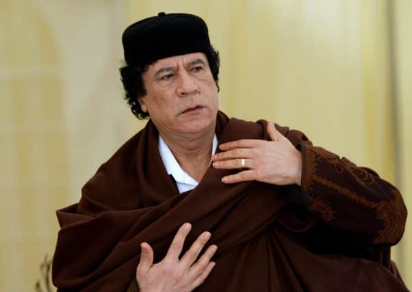 The late Libyan dictator Col Gaddafi. Billions in frozen Libyan assets are in the UK.