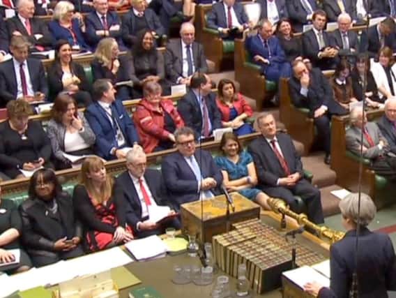 Prime Minister Theresa May announces in the House of Commons, London, that she has triggered Article 50, starting a two-year countdown to the UK leaving the EU.