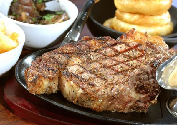 With a lengthy list of equally mouth-watering options, youll struggle to choose between the likes of the 40 day aged sirloin (300g), to the 28 day sirloin (300g), which all come with a choice of side and sauce (Credit: Bull & Ram)