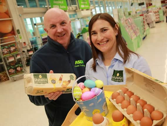 Brian Conway from Asda with Cavanagh Eggs director Eileen Hall