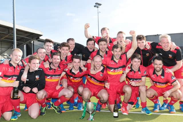 Banbridge celebrate winning the Irish Hockey Men's Senior Cup Final