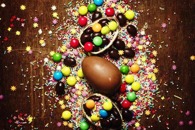 Chocolate eggs cut in half. Pic: Shutterstock