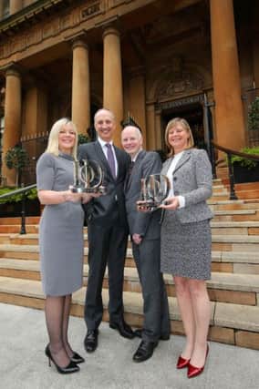 Belfast City Council CEO Suzanne Wylie with IoD chair Ian Sheppard, Brian Gillan of First Trust Bank and Moy Park CEO Janet McCollum