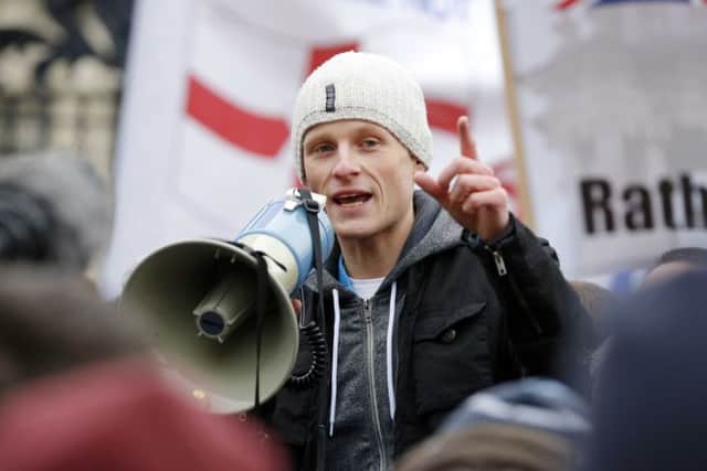 Jamie Bryson pictured during the flag protests