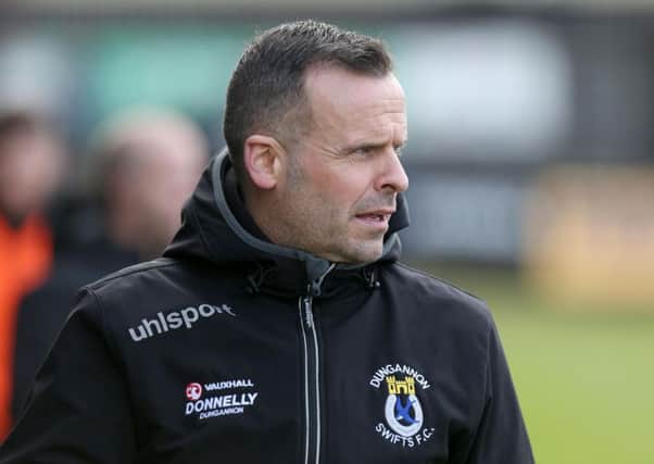 Dungannon Swifts boss Rodney McAree knows his players can't afford another below par display. Photographer  Matt Mackey / Press Eye