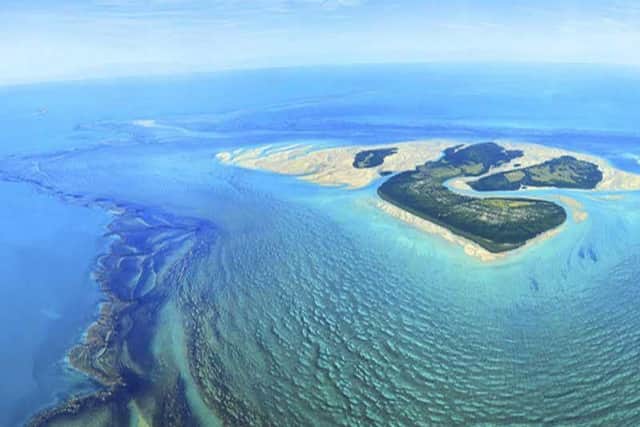 Aerial View of Montgomery Reef and Islands