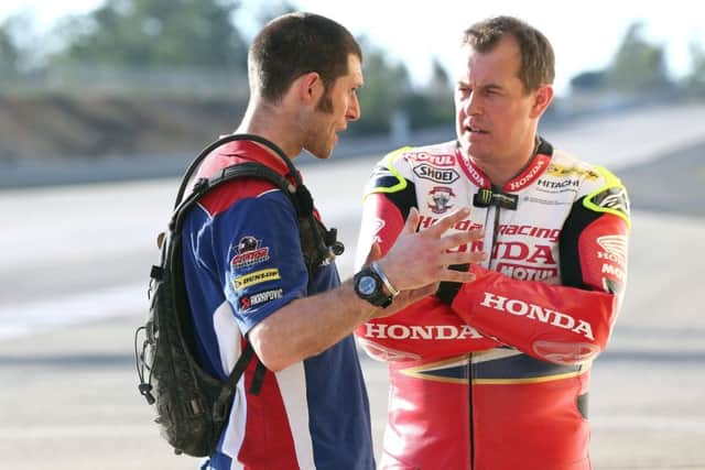 Honda Racing team-mates Guy Martin and John McGuinness.