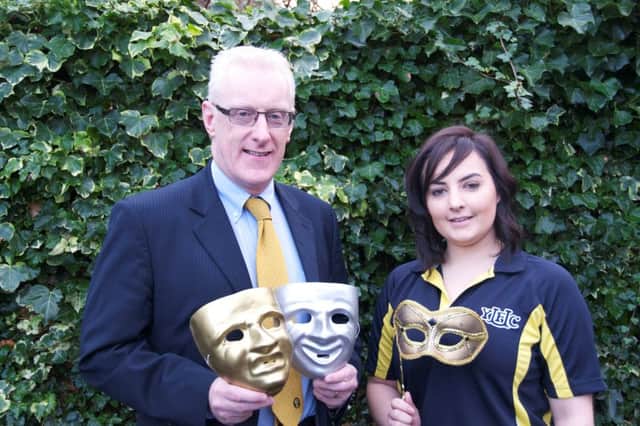 David Cairns, Agency Development Manager from competition sponsor NFU Mutual, is pictured with Corrina Fleming, YFCU Programmes Co-Ordinator to launch the One Act Drama Festival.