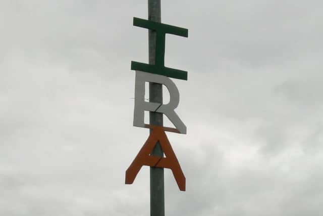 An IRA sign erected in the Bogside area of Londonderry