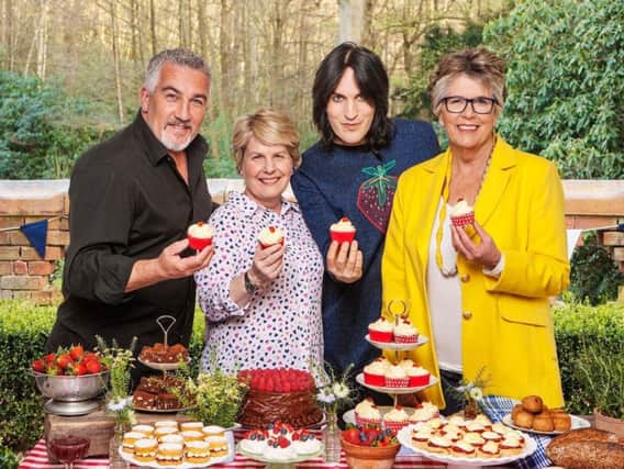 Great British Bake Off (left to right) Paul Hollywood, Sandi Toksvig, Noel Fielding and Prue Leith.