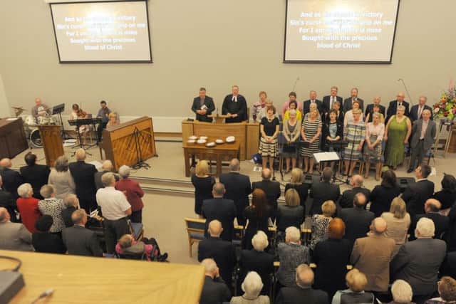 More than 500 people attended Friday's service