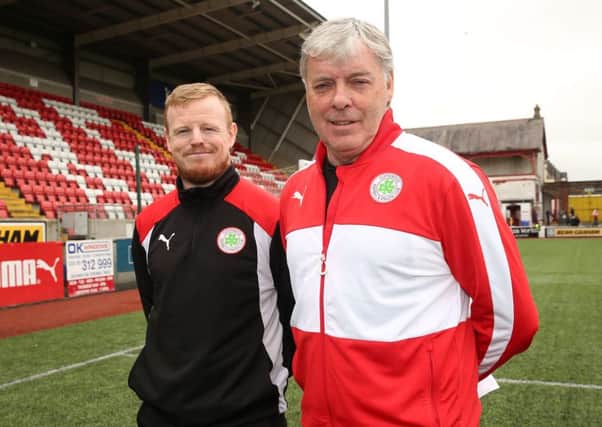 Cliftonville's caretaker management team of George McMullan and Mal Donaghy. 
Picture by Brian Little/PressEye