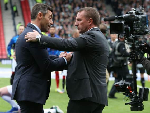Celtic manager Brendan Rodgers and Rangers manager Pedro Caixinha