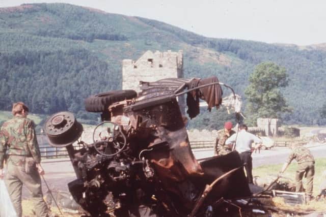 View of ambush in Warrenpoint, Co Down, in 1979, in which 18 soldiers were killed.