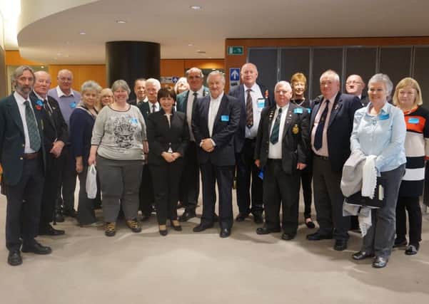 DUP MEP Diane Dodds pictured with representatives of Decorum NI during their visit to the European Parliament in Brussels