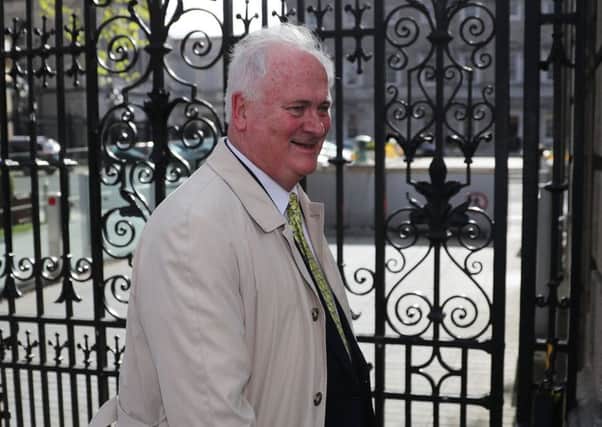 Former taoiseach John Bruton arrives at Leinster House, Dublin, to address the Seanad on Brexit