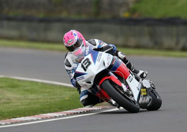 Lee Johnston on the Jackson Racing Honda at Castle Combe.