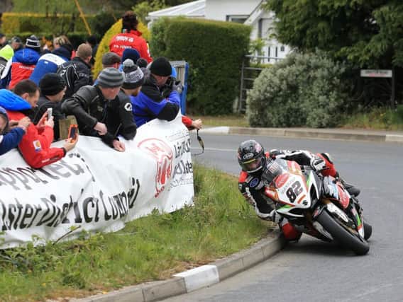 Derek Sheils won the Open Superbike race at the Cookstown 100 on Saturday.