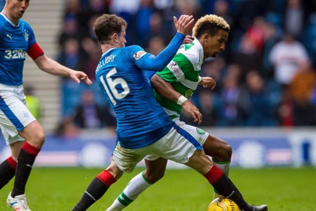 Rangers' Andy Halliday and Celtic's Scott Sinclair