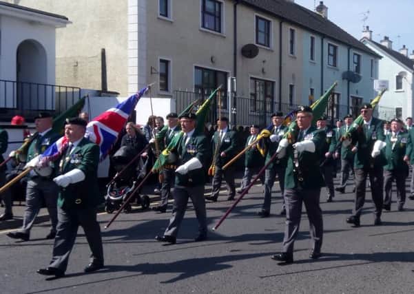 Veterans of the UDR on parade in Ballymoney